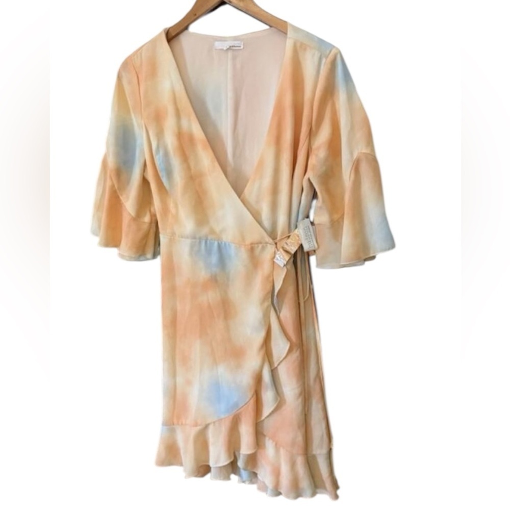 June and Hudson White Yellow Stripe Wrap Dress Size 1